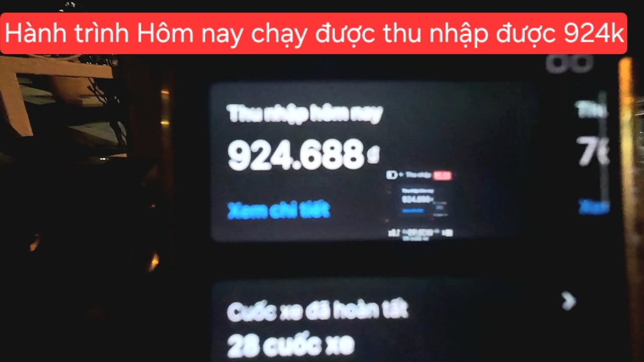 HÀNH TRÌNH HÔM NAY CHẠY GRAP THU NHẬP ĐƯỢC 924K