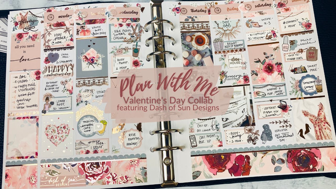 Plan With Me | I'M BACK! | ft. Dash of Sun Designs | Vday Planner Collab | Moon Prism Planner