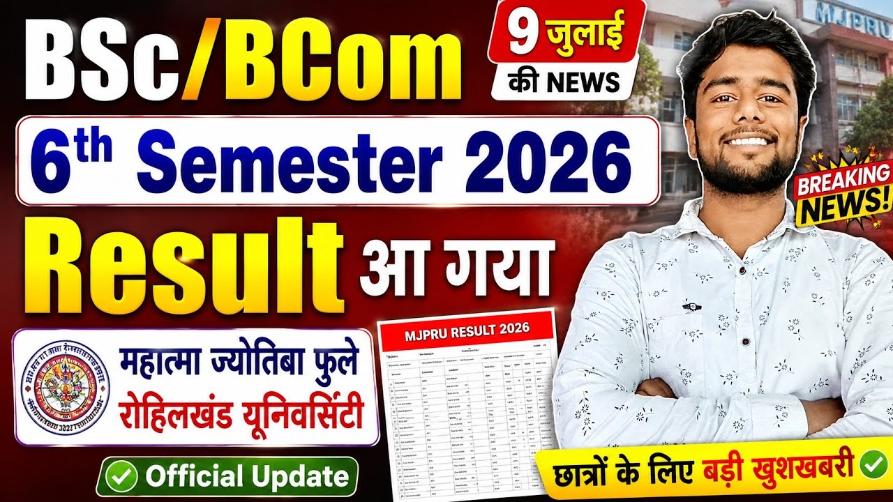 bsc/bcom 6th semester result 2026 out | mjpru result released | mjp rohilkhand university