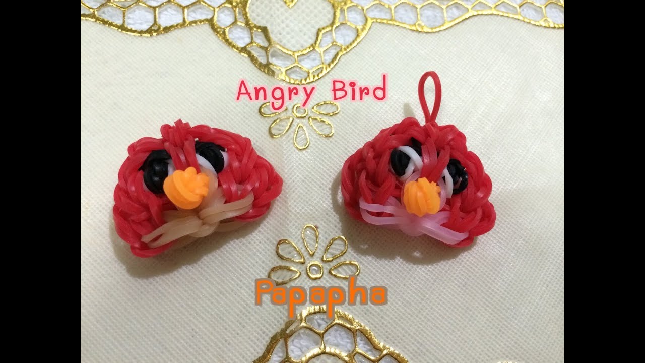 คลิปสอนถักหนังยาง Rainbow Loom ลายแองกี้เบิร์ด By ปาปา ภา Thailand