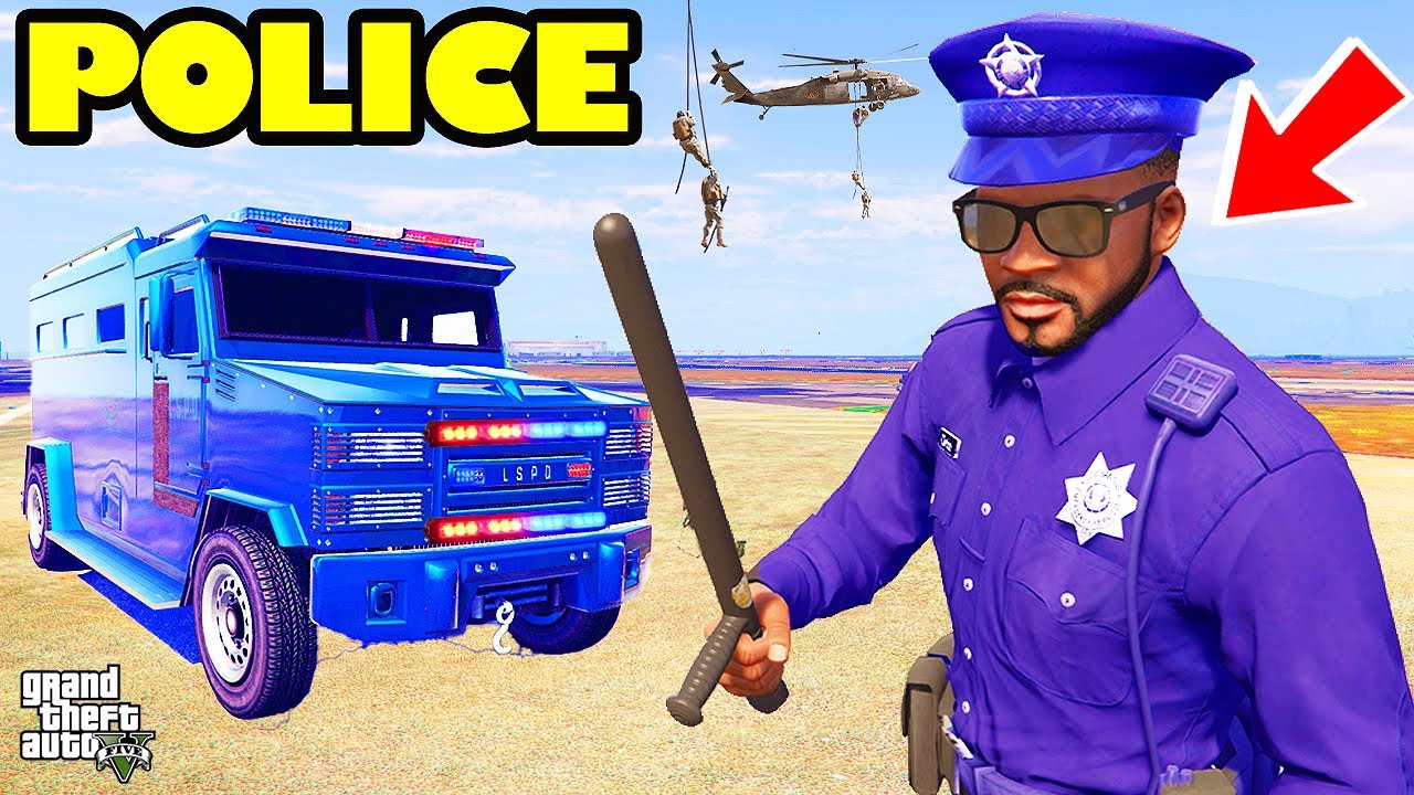 Franklin Become POLICE OFFICER of Los Santos in GTA 5 | SHINCHAN and CHOP