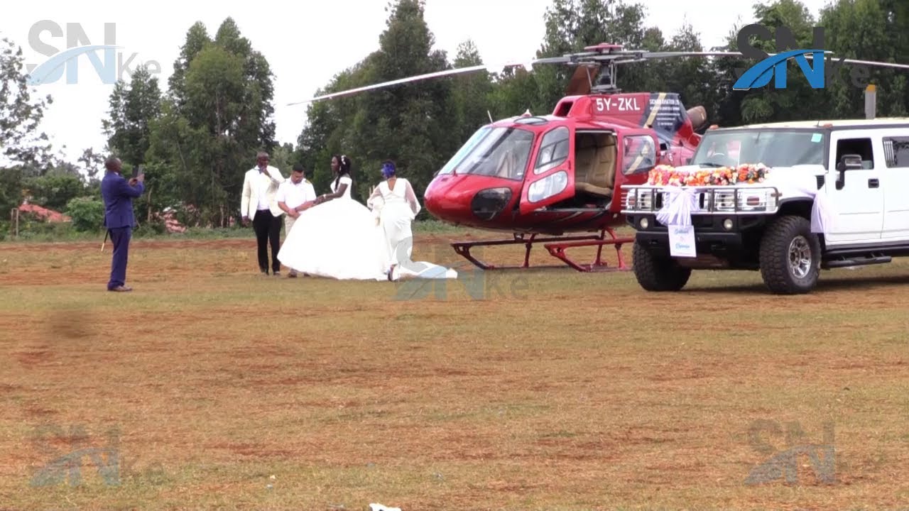 WHAT A WEDDING!! CHOPPER, LIMOUSINE WEDDING IN THARAKA NITHI-KENYA!!