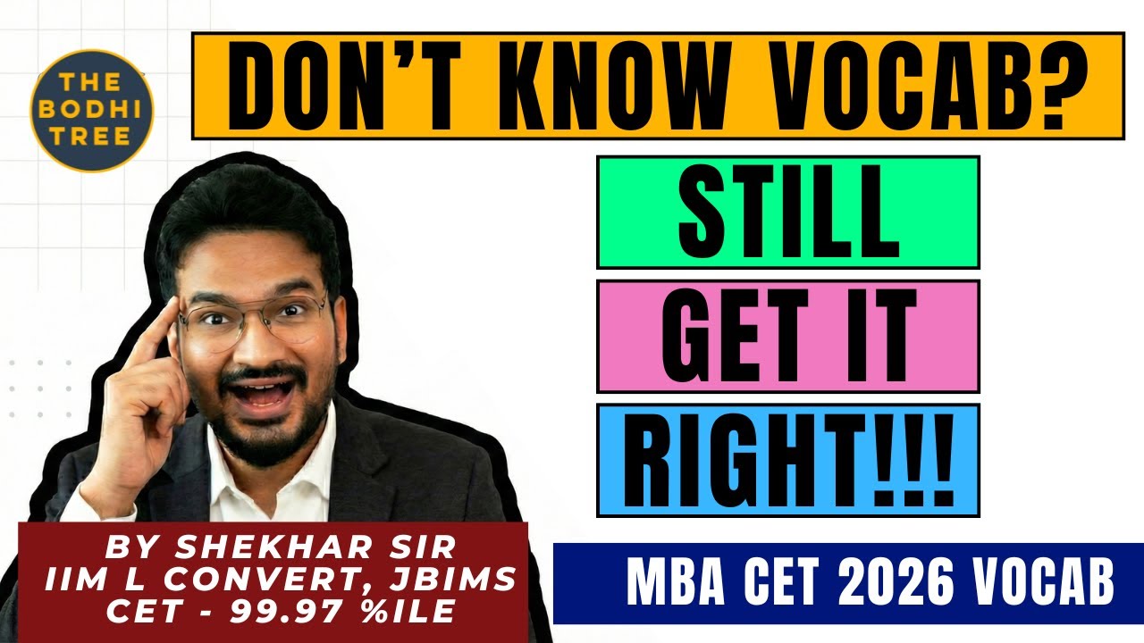 How to Solve Vocab Questions Even If You Don’t Know the Word | MBA CET 2026 Vocabulary Strategy