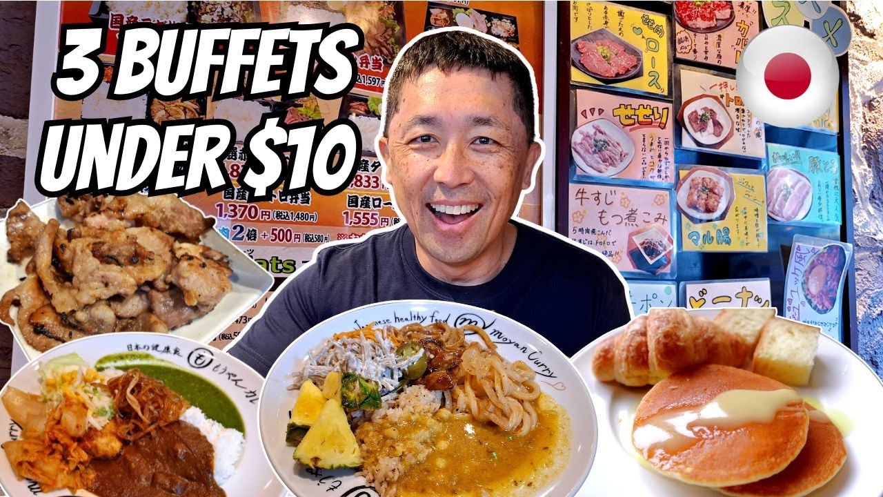 3 ALL YOU CAN EAT Buffets UNDER $10 in Tokyo Japan! 🇯🇵 Best Cheap Eats Buffets You must visit!