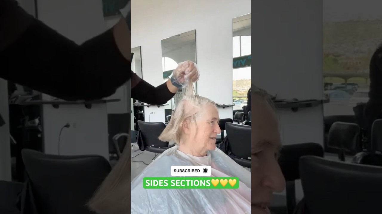 SIDE SECTIONS ROOTS TOUCH-UP BLOND HAIR COLOR! 💛✨ #haircolor #hairtransformation #makeover #shorts