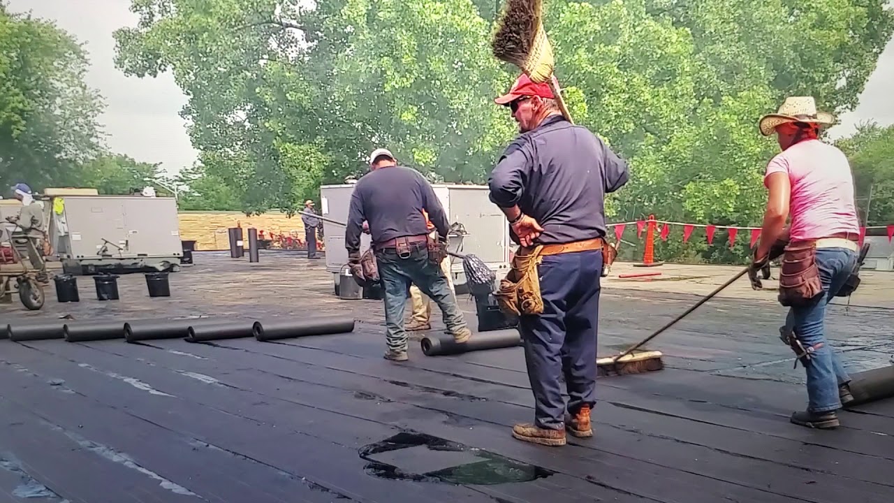 Hot Asphalt Roofing, Flat Roof, 2 ply Mopped