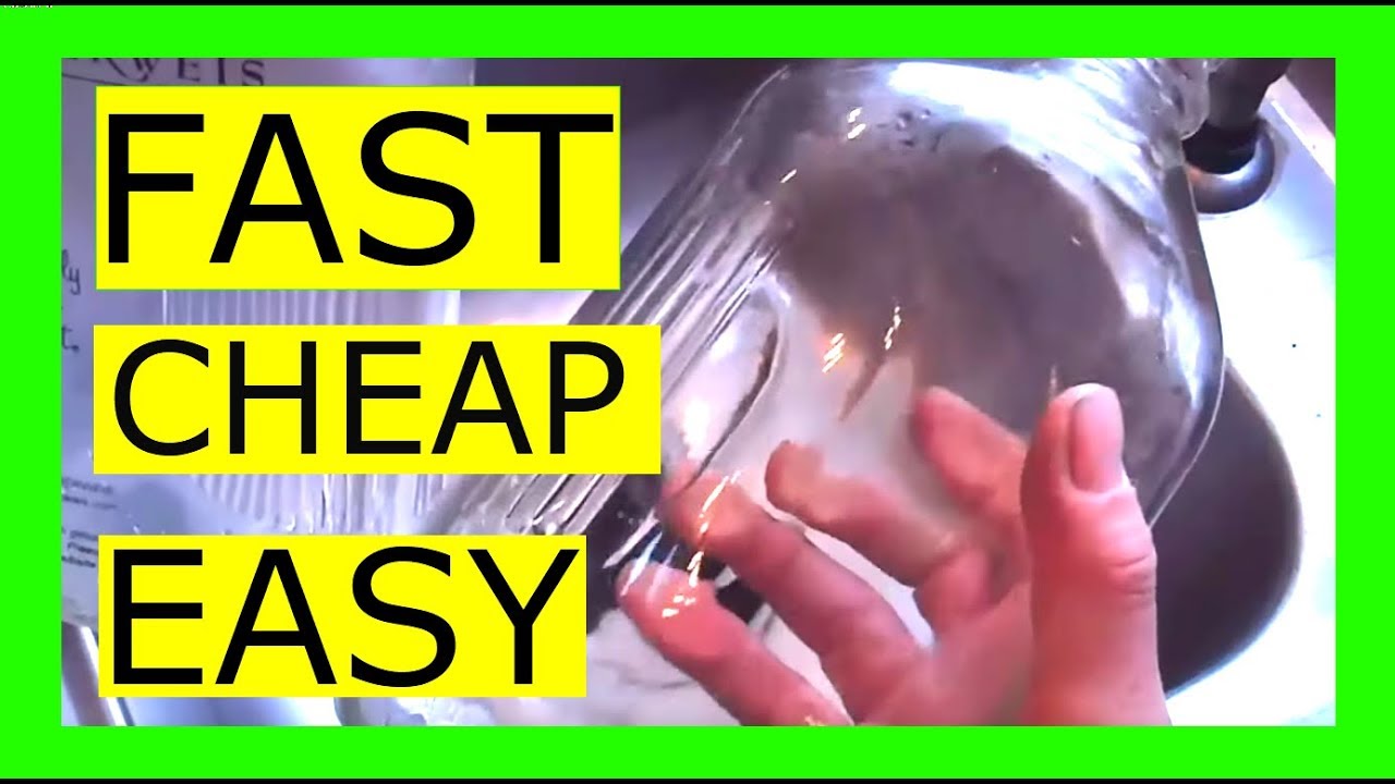 How to clean the inside of glass bottles and jars. Quick and easy!