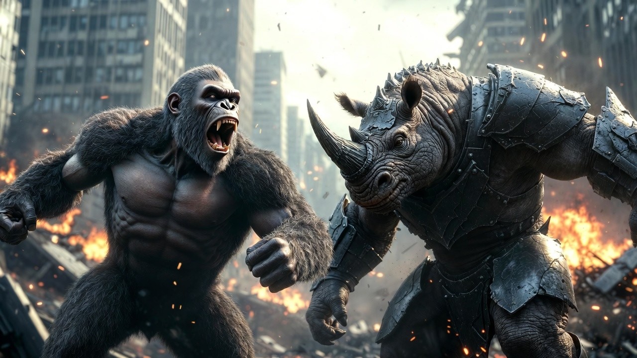 Kong vs Mutant Rhino | Final Titan Battle (8K Cinematic)
