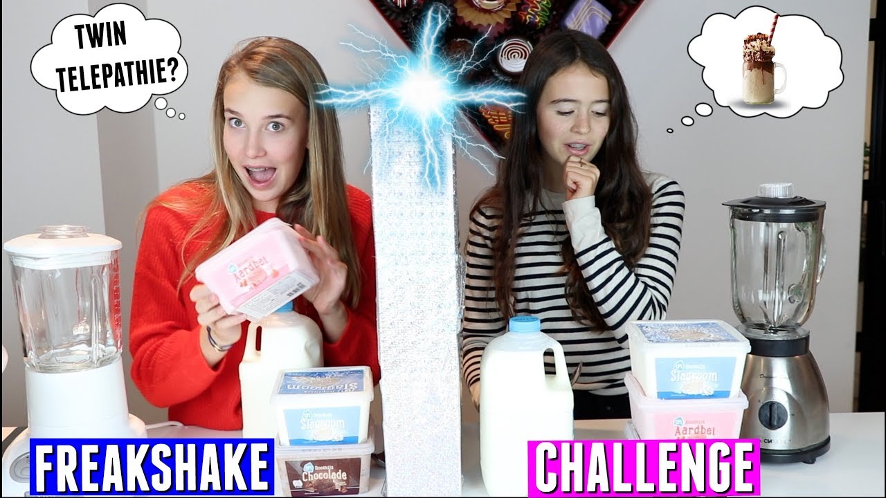TWIN TELEPATHY FREAKSHAKE CHALLENGE! | DIY FREAKSHAKE