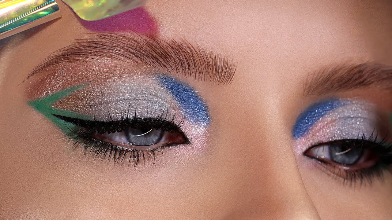 Colorful Statement Eye Makeup  Ft. The ND MINI PASTEL EYESHADOW PALETTE & PLEXI GLOW HIGHLIGHTER