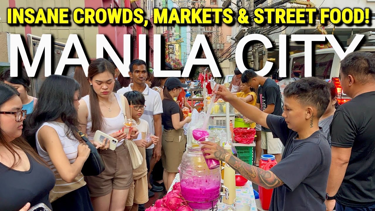 Manila, Philippines 🇵🇭 INSANE CROWDS, MARKETS & STREET FOOD TOUR - Quiapo, Binondo & Intramuros 2026
