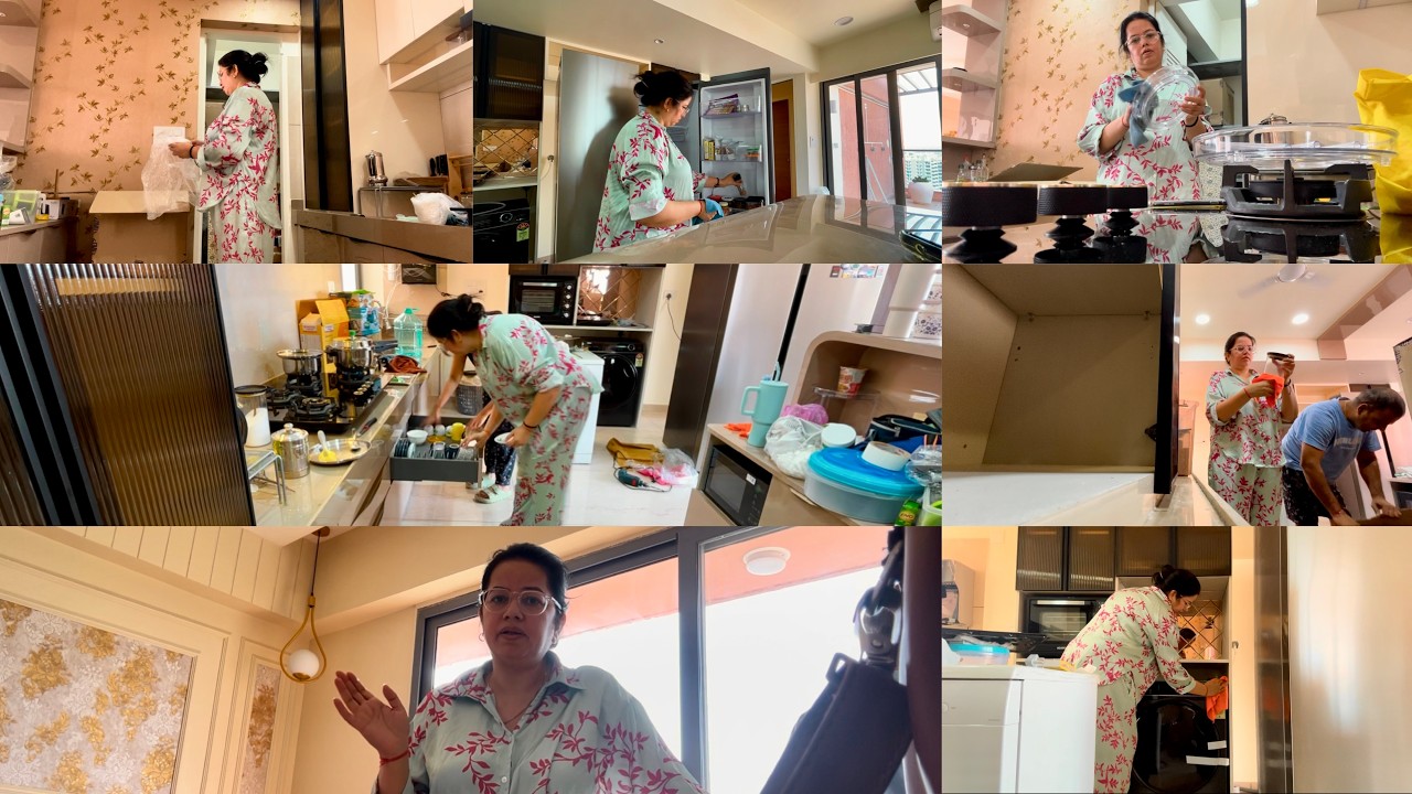 🏡👩&zwj;🍳Setting Up My New Kitchen | GrahPravesh Ke Gifts Dekho 👀 Chai Ke Liye Itna Hardwork 🥺