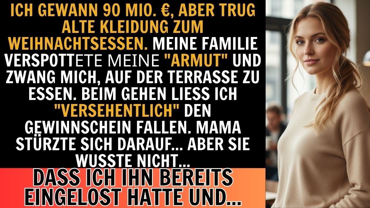 Meine Mutter ließ mich Weihnachten draußen essen – ein 100-Millionen-Lottoschein veränderte alles