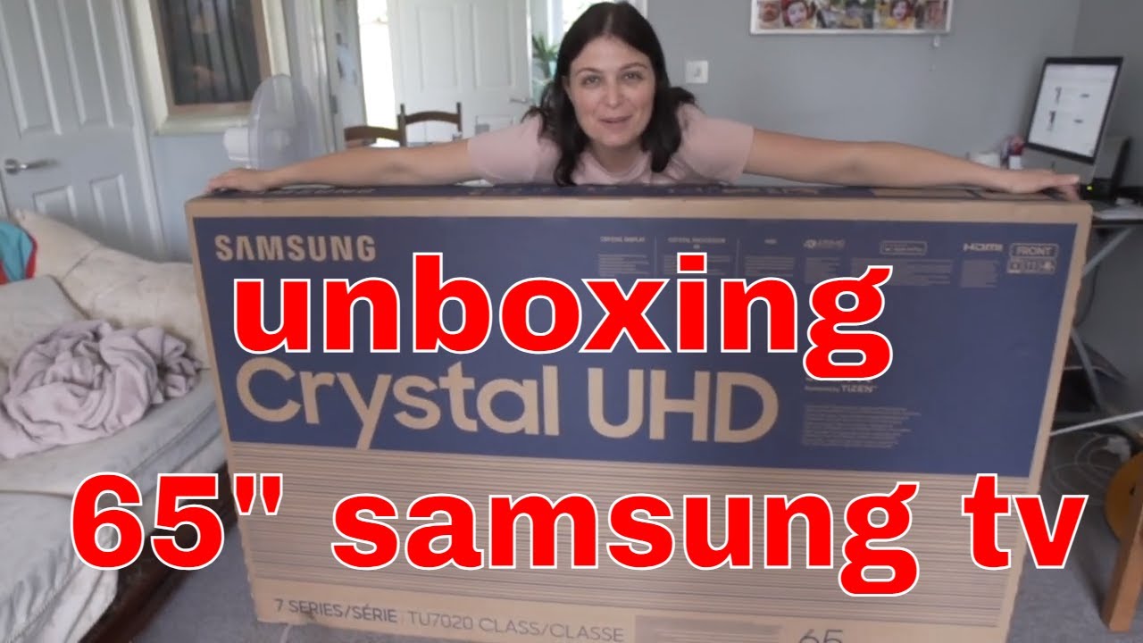 Распаковка телевизора Samsung Smart TV 65" Crystal UHD и столика для телевизора