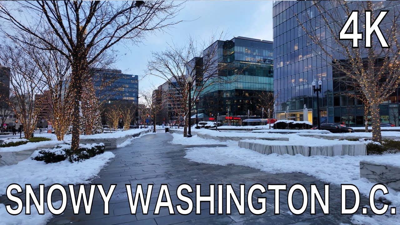 🇺🇸 4K Washington DC’s First Snow of 2025/ Washington DC Snow Walk/ Weather/ Winter Snow 2025