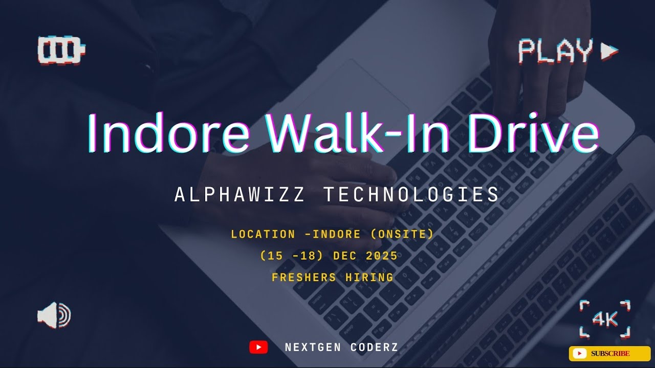 Alphawizz Technology Walk-In Drive | Fresher Hiring  | Indore Job Update