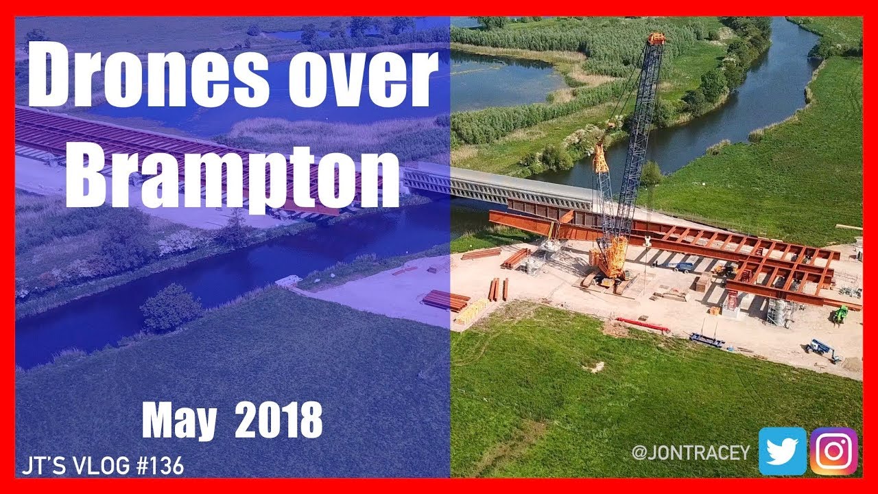 Drones over Brampton - Building the new A14 - May 2018