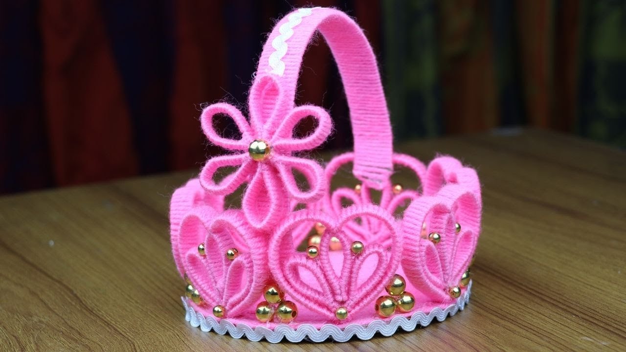 प्लास्टिक की बोतल और ऊन से फलों की टोकरी बनाने का आसान तरीका - DIY Woolen & Plastic Bottle GULDASTA