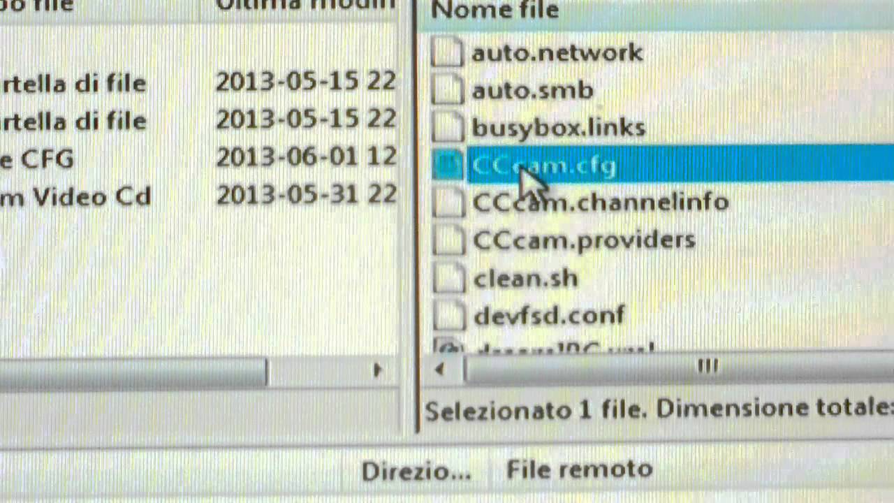 installazione chiave in cccam
