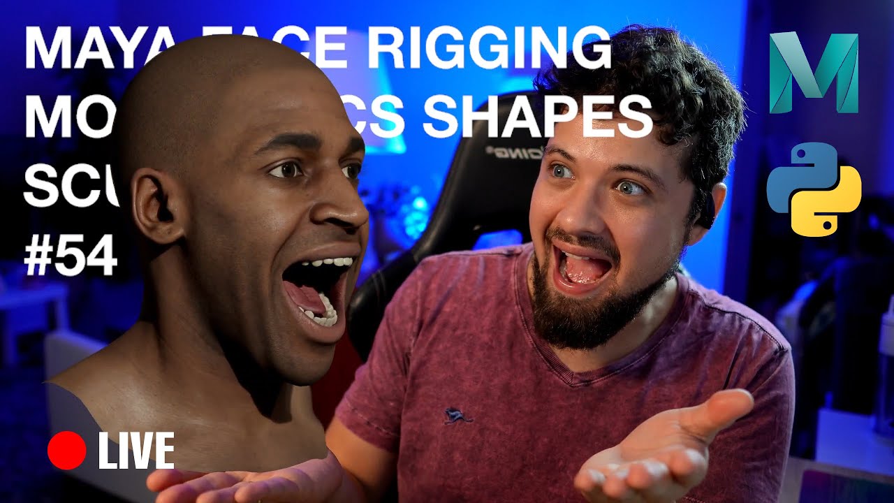 LIVE - MAYA Face Rigging - Mouth FACS Shapes Sculpting 05 | tpaulino live #54