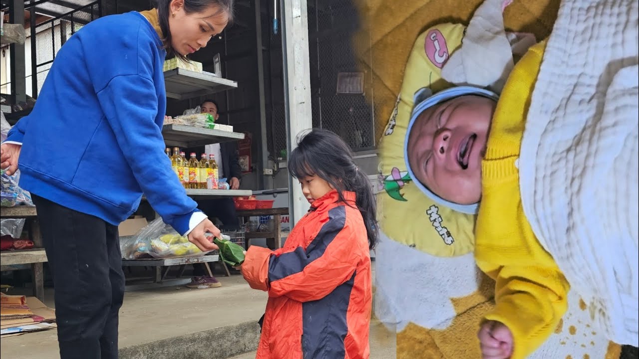 The poor orphan girl still went looking for milk for her younger brother in the cold rain