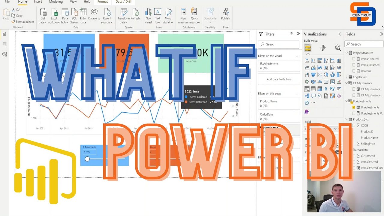 Power BI - Basic What If Analysis Revenue (Items Ordered VS Items Returned)