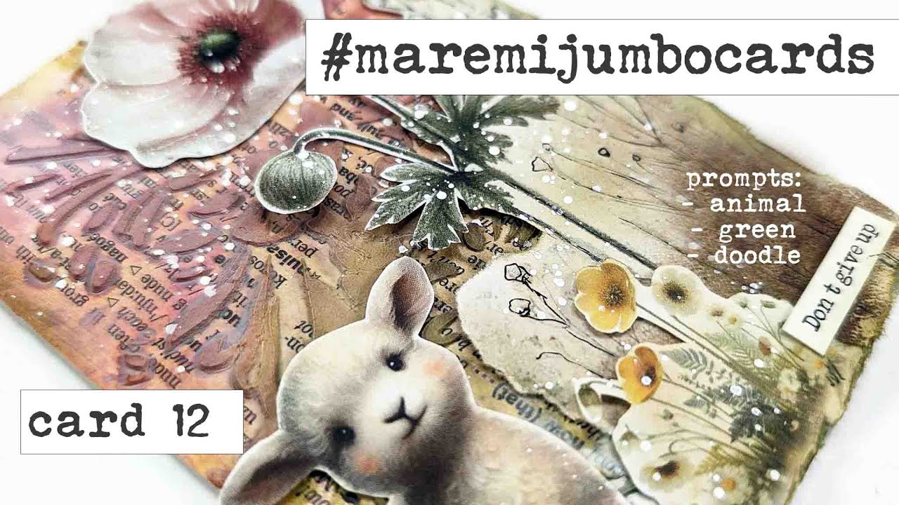 💚 inking TRICK #maremijumbocards - card (12) - prompts: Green + Animal + Doodle