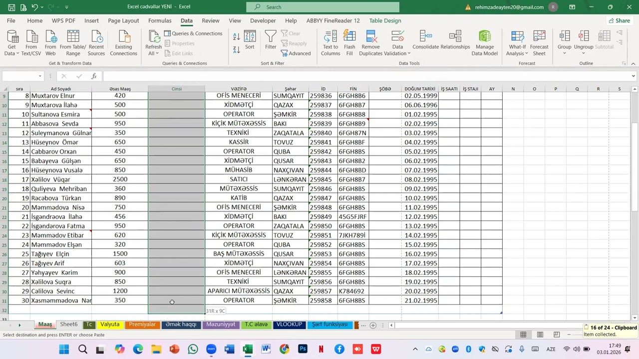 Ms Excel 2021: Paste special (xüsusi yerləşdirmə) 