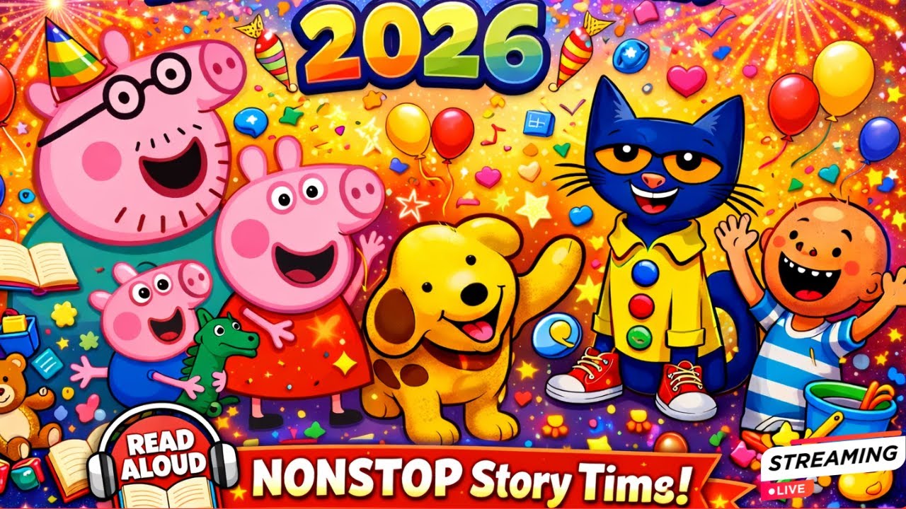 LIVE : 🐷Peppa Pig, Pete the cat,No David & Spot's Magical New Year🎆 |  Read Aloud for Kids🎉