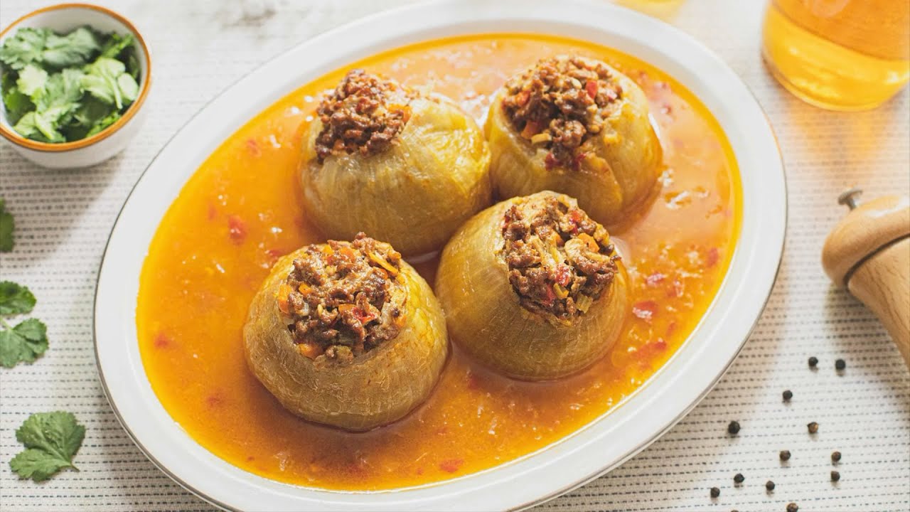 Cebollas rellenas de carne