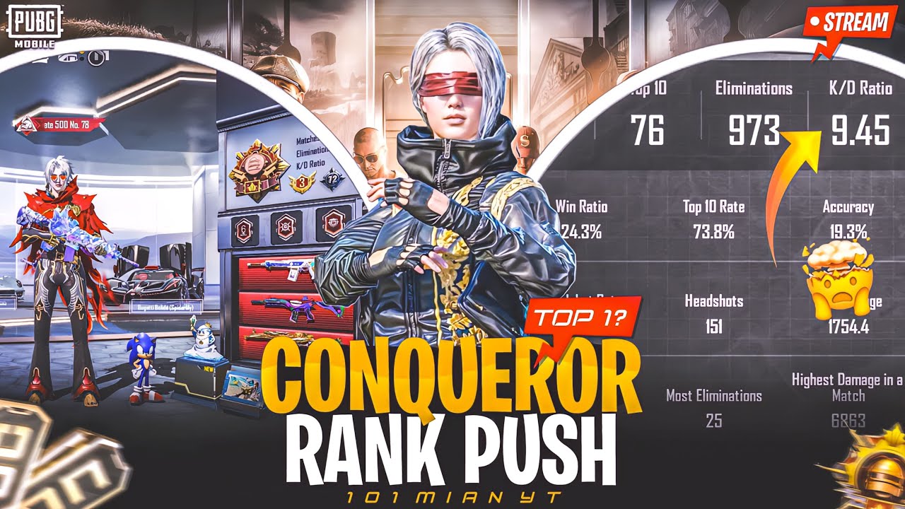 CONQUEROR RANK PUSH LIVE  | Full Intense Gameplay | 1000 Subs GIVEAWAY 🎁 Porsche Card + 10 RoyalPass