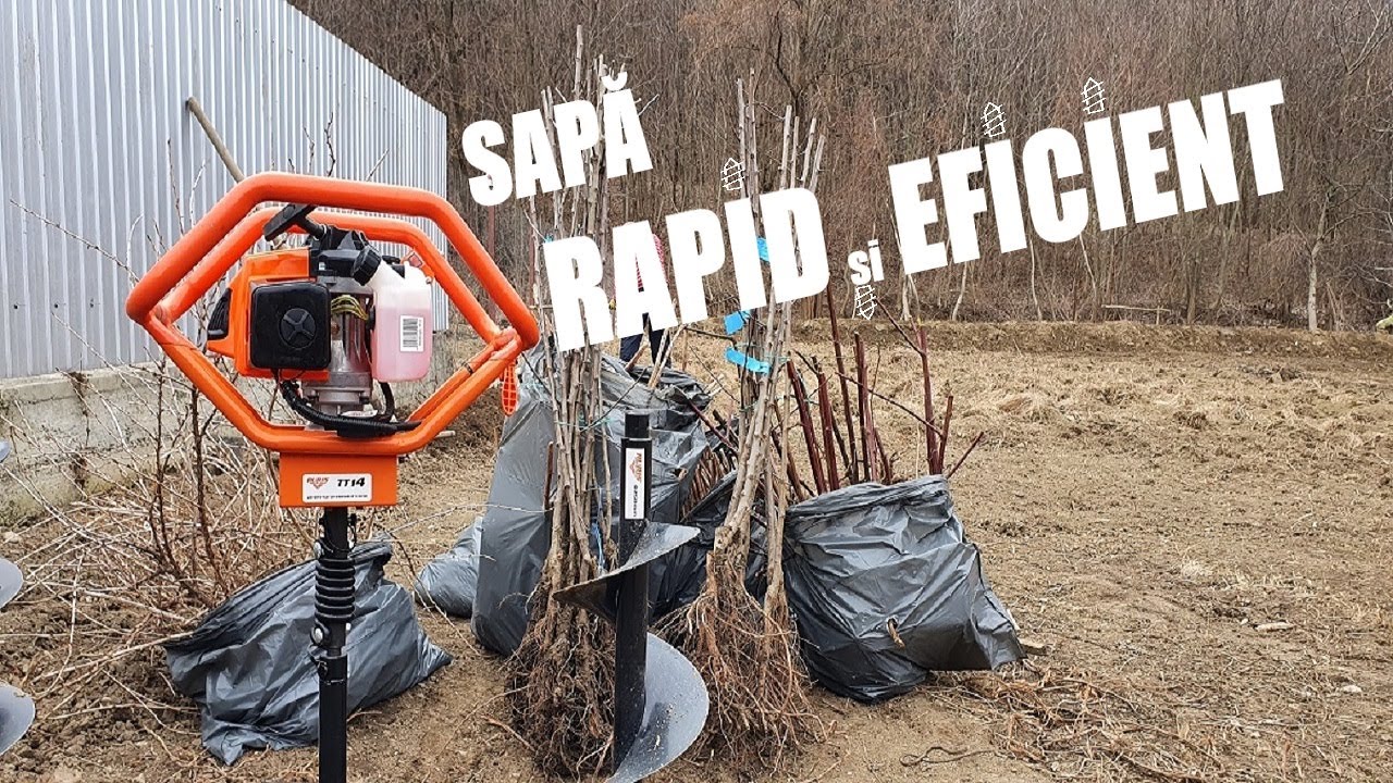 Motoburghiu Ruris TT14 - Plantare pomi fructiferi - Sapa RAPID si EFICIENT gaurile pt pomi/stalpi