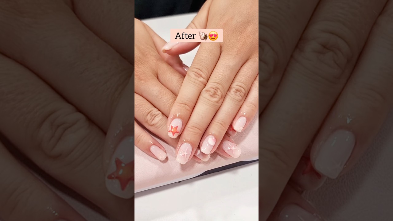 Vacation vibe nails - Starfish seashells + flawless BIAB🐚 