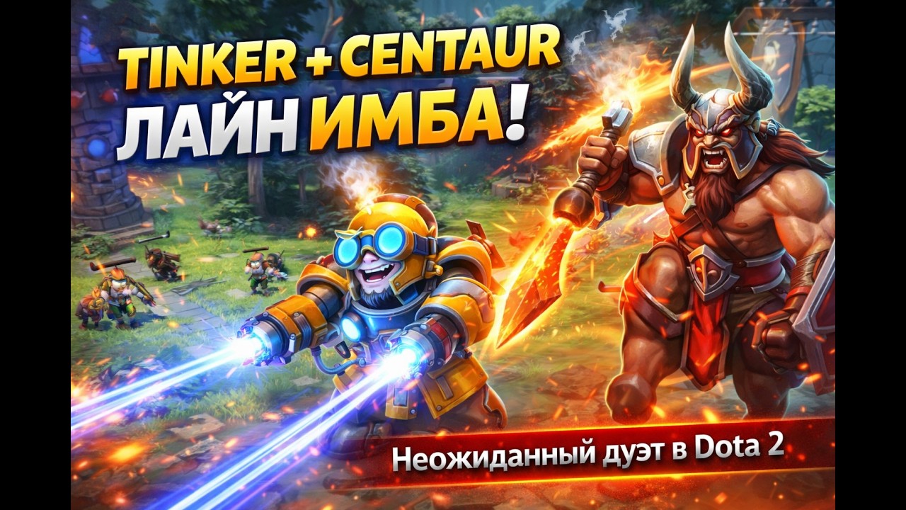 TINKER + CENTAUR WARRUNNER — ЛАЙН ИМБА? 😱 Dota 2 Gameplay