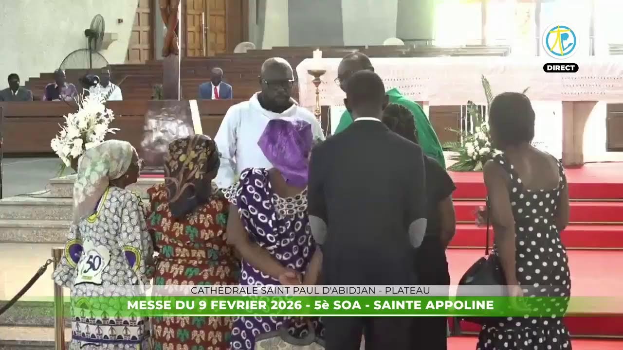Messe de 12h30 du 9 février 2026 en direct de la Cathédrale Saint Paul d'Abidjan - Plateau