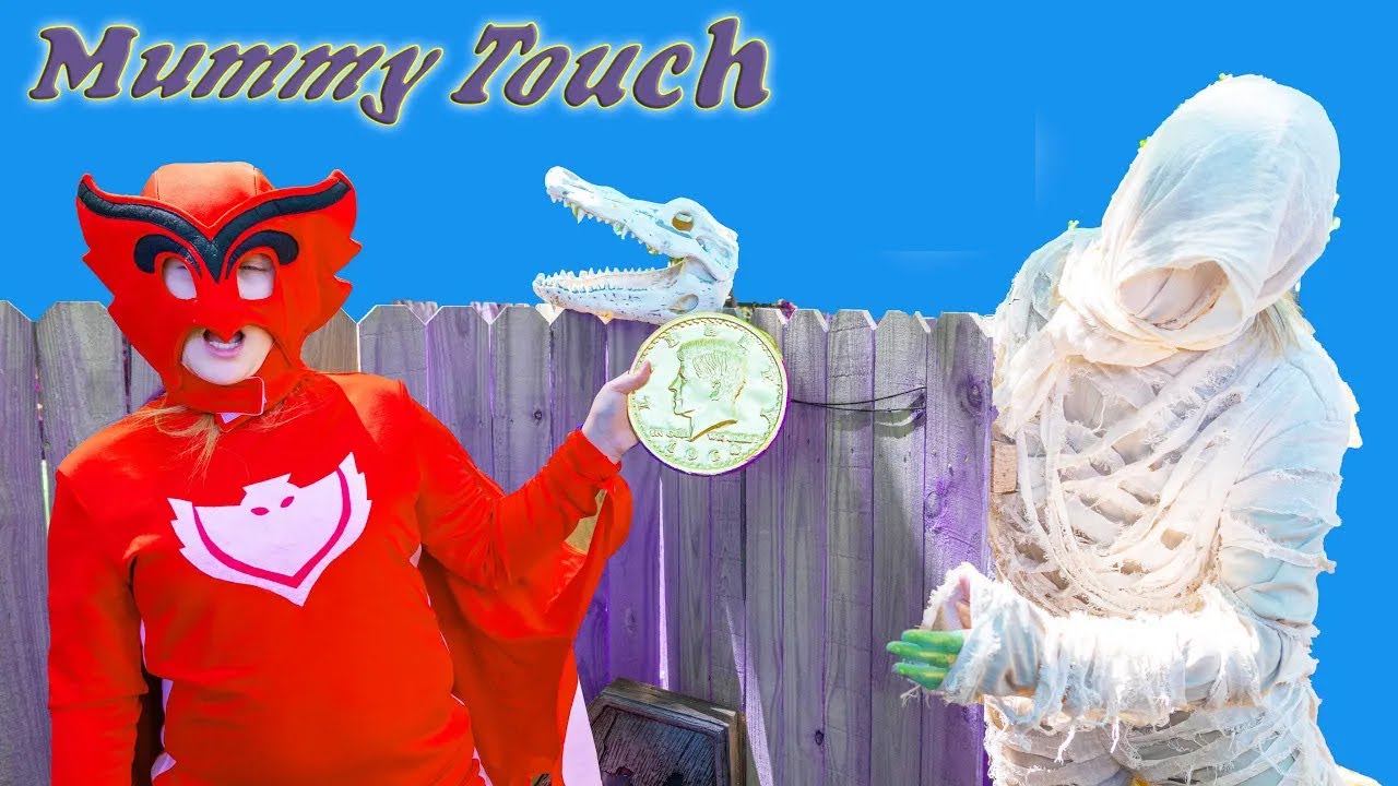 PJ Masks Catboy and Assistant Avoid the Mummy Touch to find Treasure