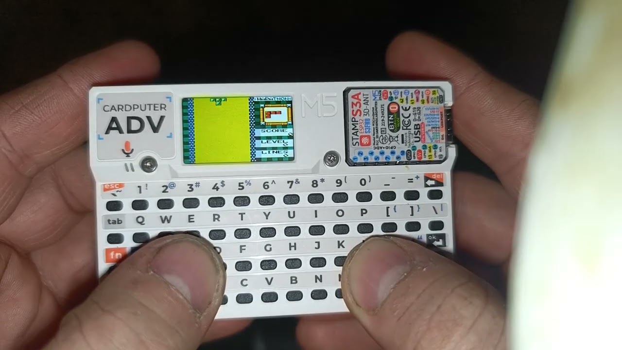 Cardputer ADV Emulating GameBoy Tetris DX