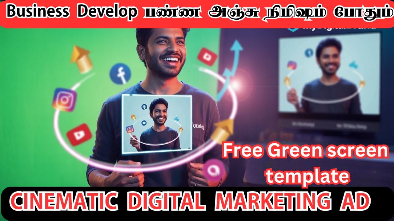 How to Create STUNNING Digital Marketing Ad in 5 Minutes | Green Screen Tamil Tutorial 2025