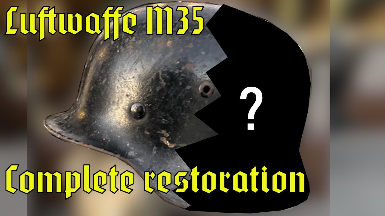 Removing post war paint off a WWII German M35 Stahlhelm!