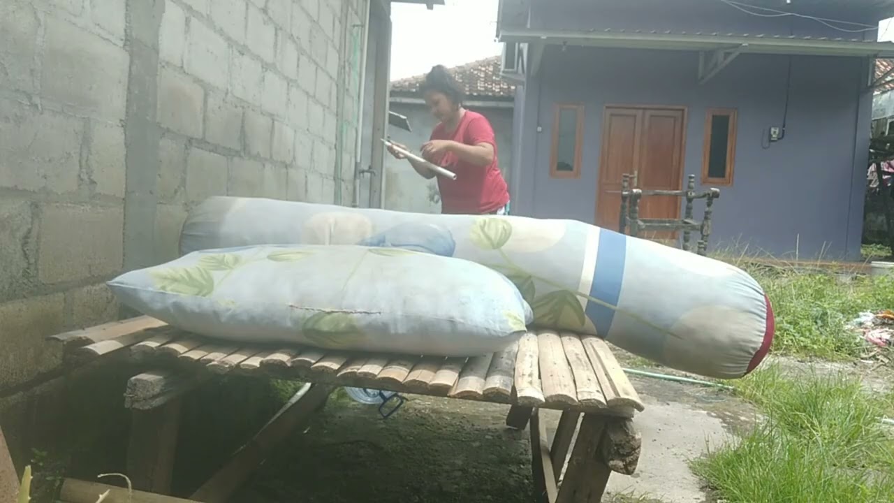 Jemur bantal guling, seprei sarung bantal dan guling dan bersih2 rumah#part6