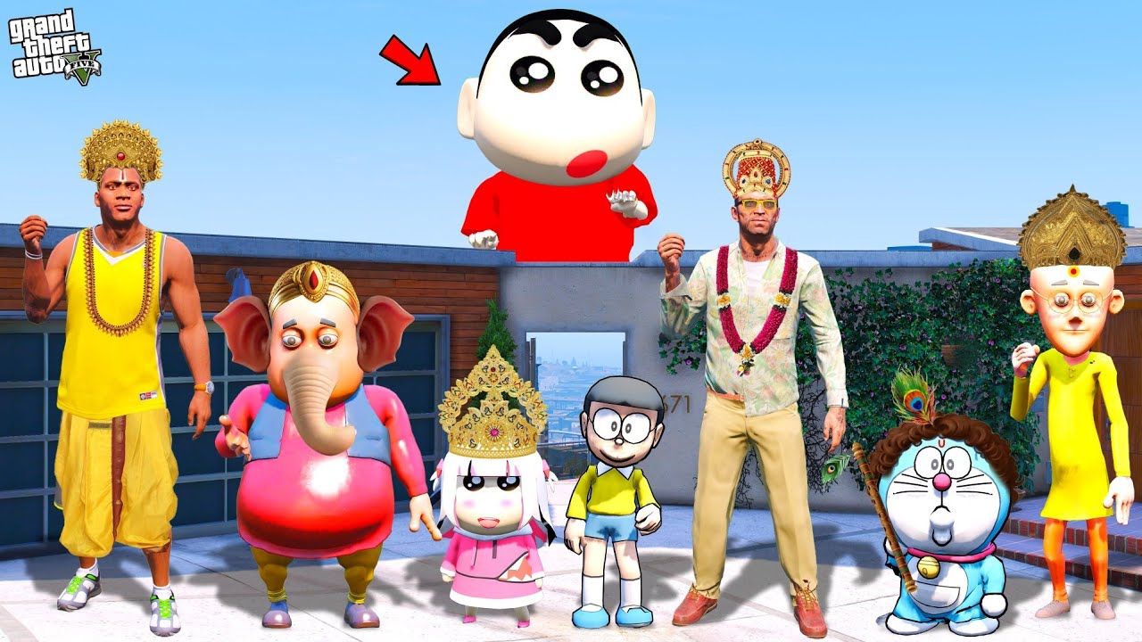 Shinchan & Franklin Playing Tamil Nadu God Prop Hide and Seek in GTA 5