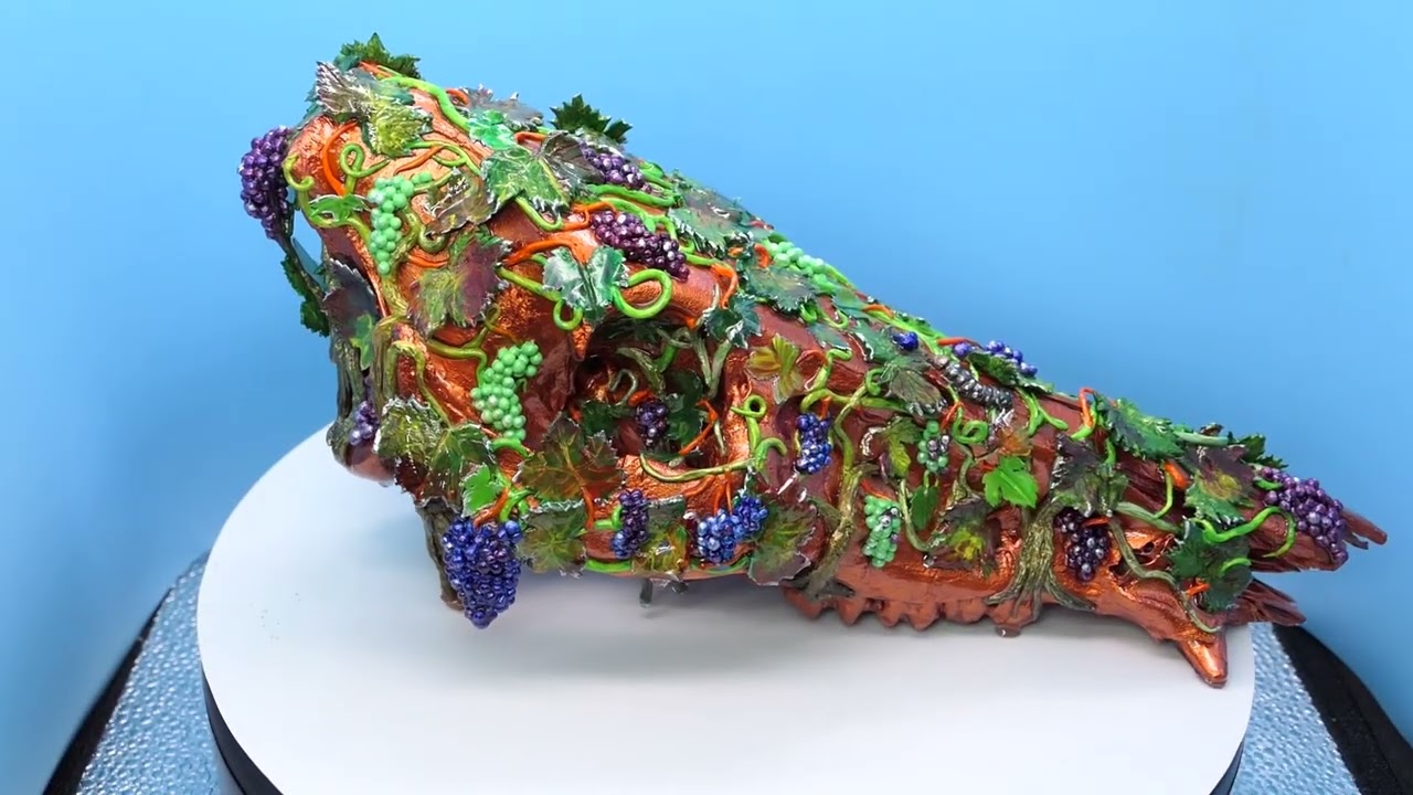 Wild boar with grapevine