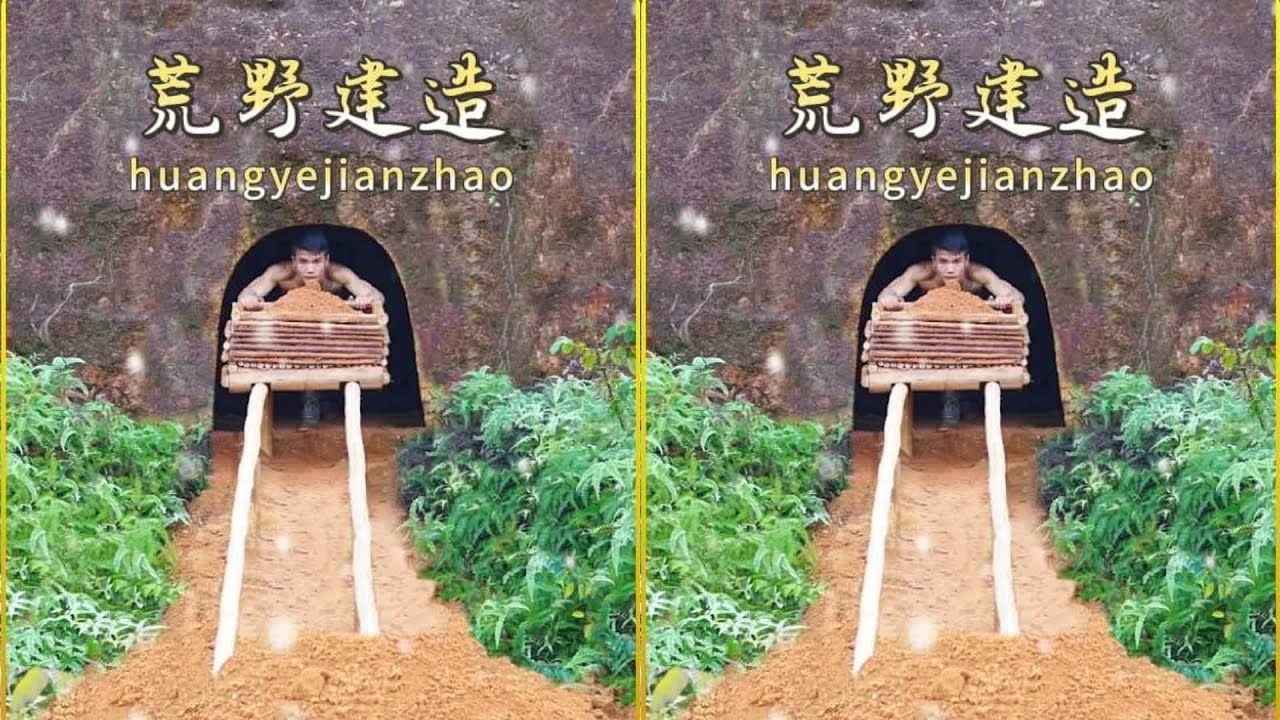 如果世界爆發戰爭，這個深藏在山里的庇護所絕對不會有人發現！荒野建造的絕密防御體系 #野外建造 #荒野建造 #庇护所 #木屋建造 #野外生存