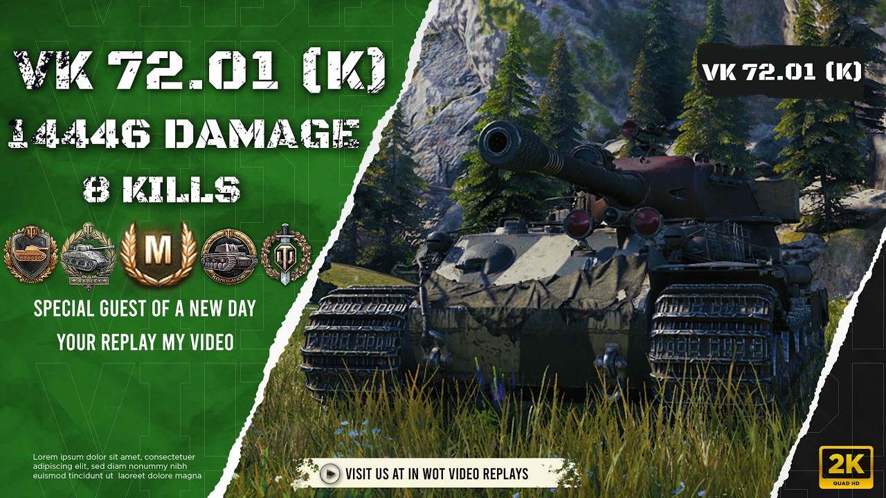 VK 72.01 (K) 14.4K dmg, 1v6 Kolobanov's Medal, #wotvideoreplays