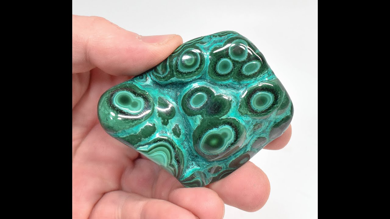 2.87" POLISHED MALACHITE CHRYSOCOLLA Kalukuluku Mine, Congo B321