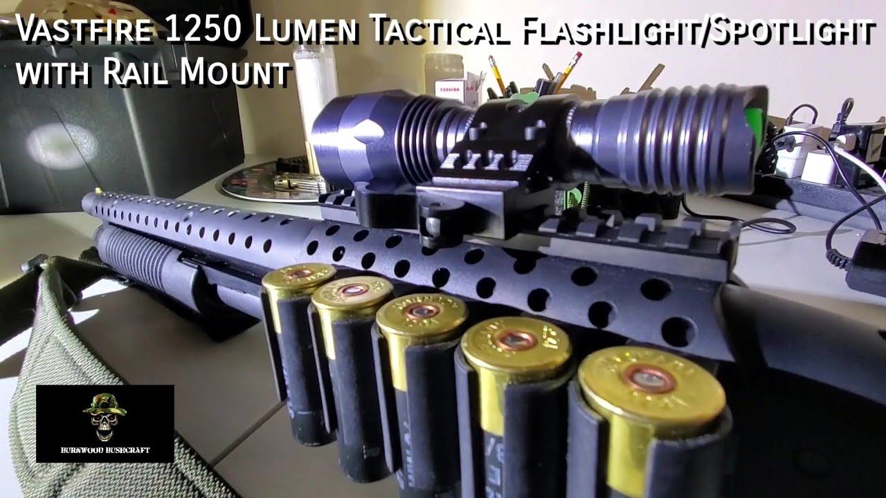 Vastfire 1250 Lumen Tactical Flashlight/Spotlight with Rail Mount - Review