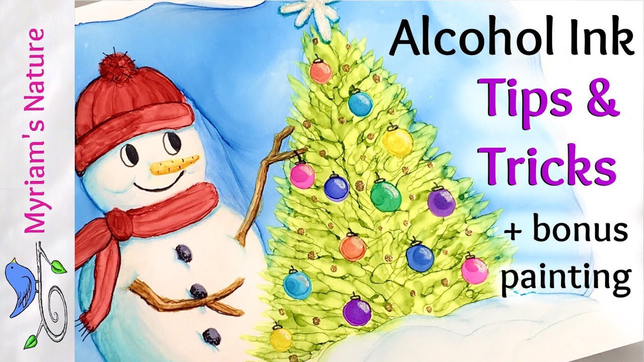 182] ALCOHOL INK ❄️ DOUBLE Tutorial - 2 Snowman Paintings Perfect for Cards & Ornaments