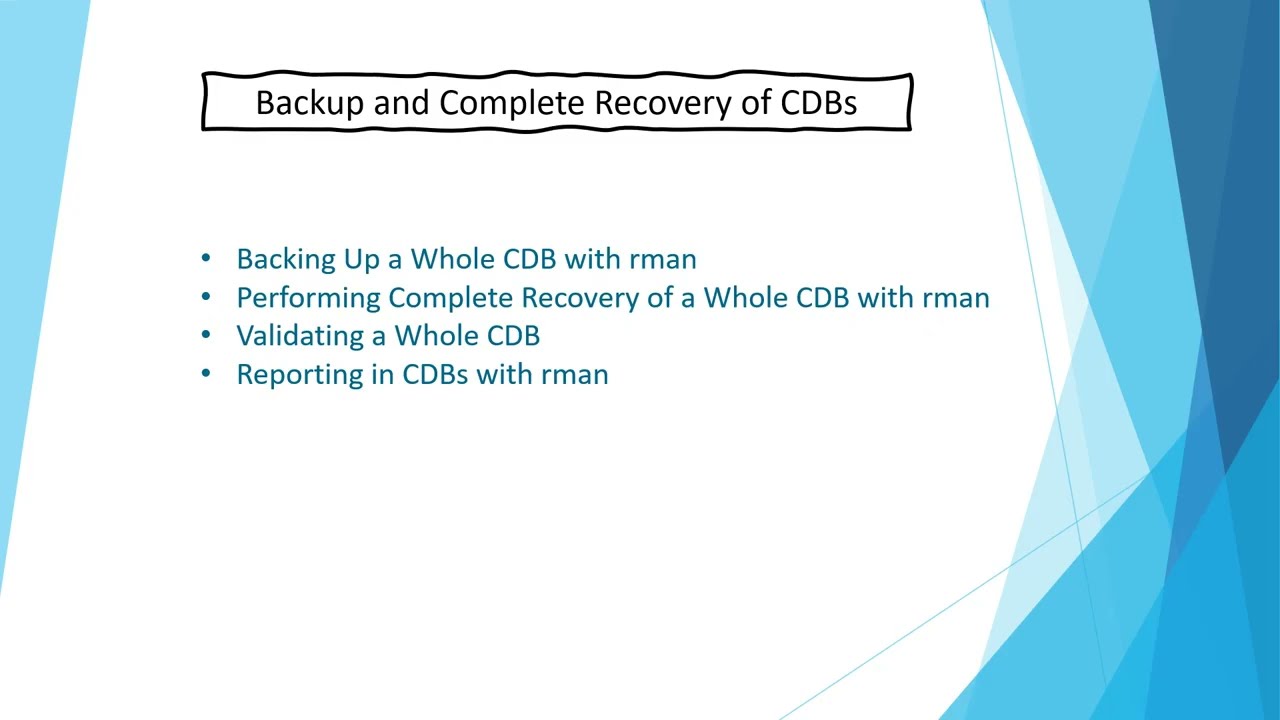 Backup and recover CDB using Rman