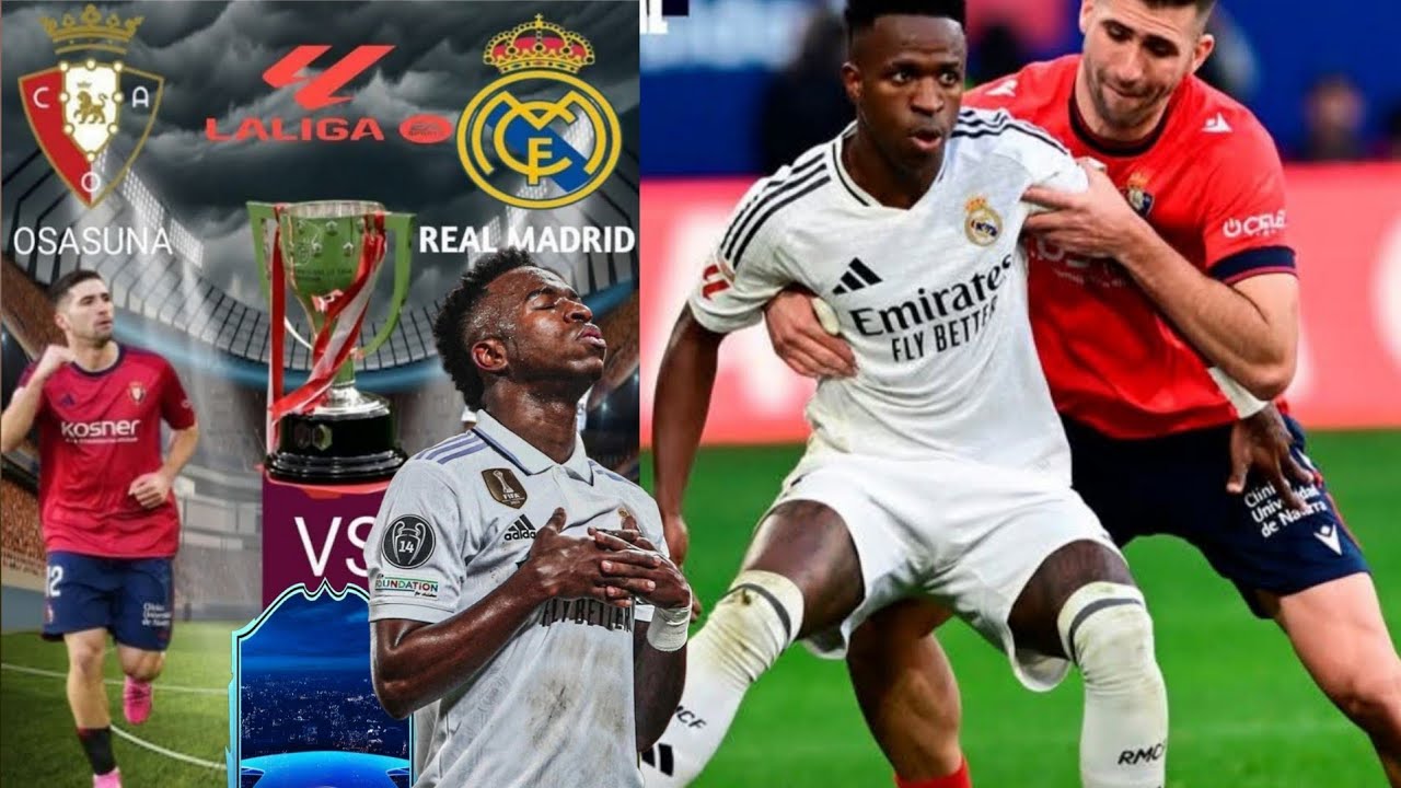 Afich Realmadrid VS Osuasuna Eder Militao  antrene apa kòman Realmadrid  pral  atame Math sa?klike  