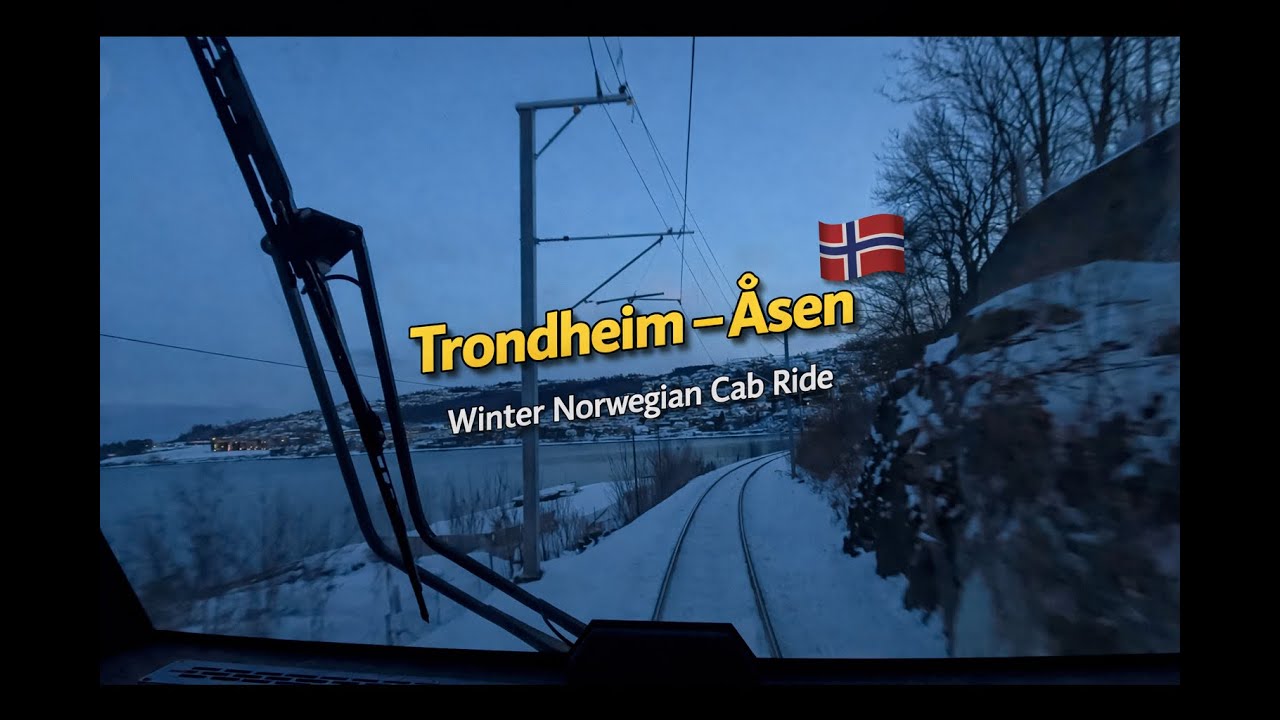 Trondheim – Åsen | Real-Time Train Cab Ride Through Norway